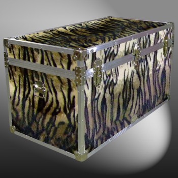 04-203 TIE FAUX TIGER 38 Deep Storage Trunk with Alloy Trim
